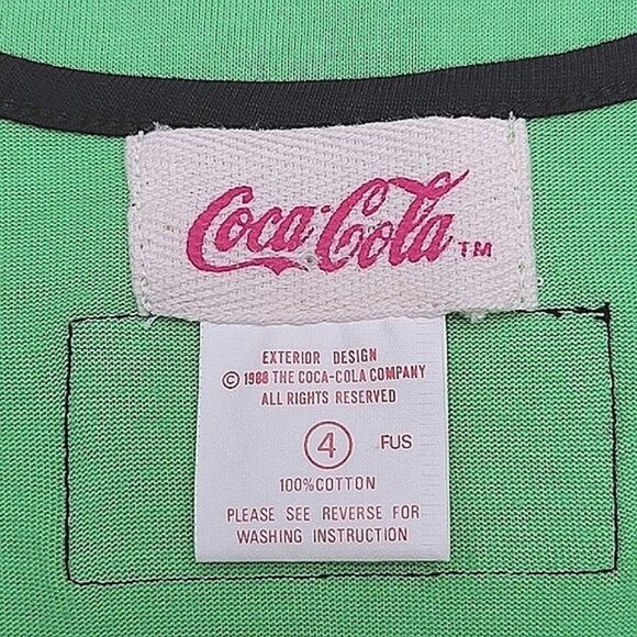 Vtg 80s Coca-Cola lime green bodycon mini tank dress - Picture 10 of 11